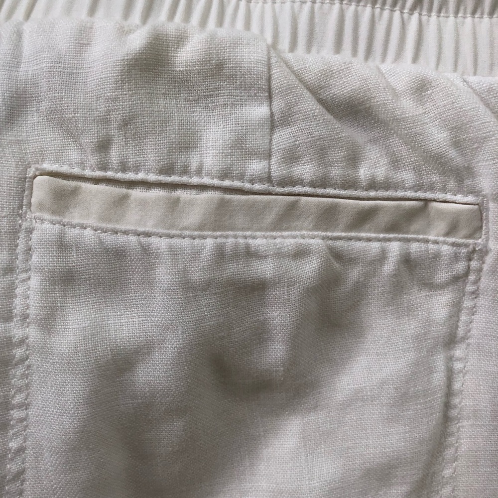 Athleta Bali Cropped Wide Leg White Linen Pants Size 6 - Picture 8 of 8